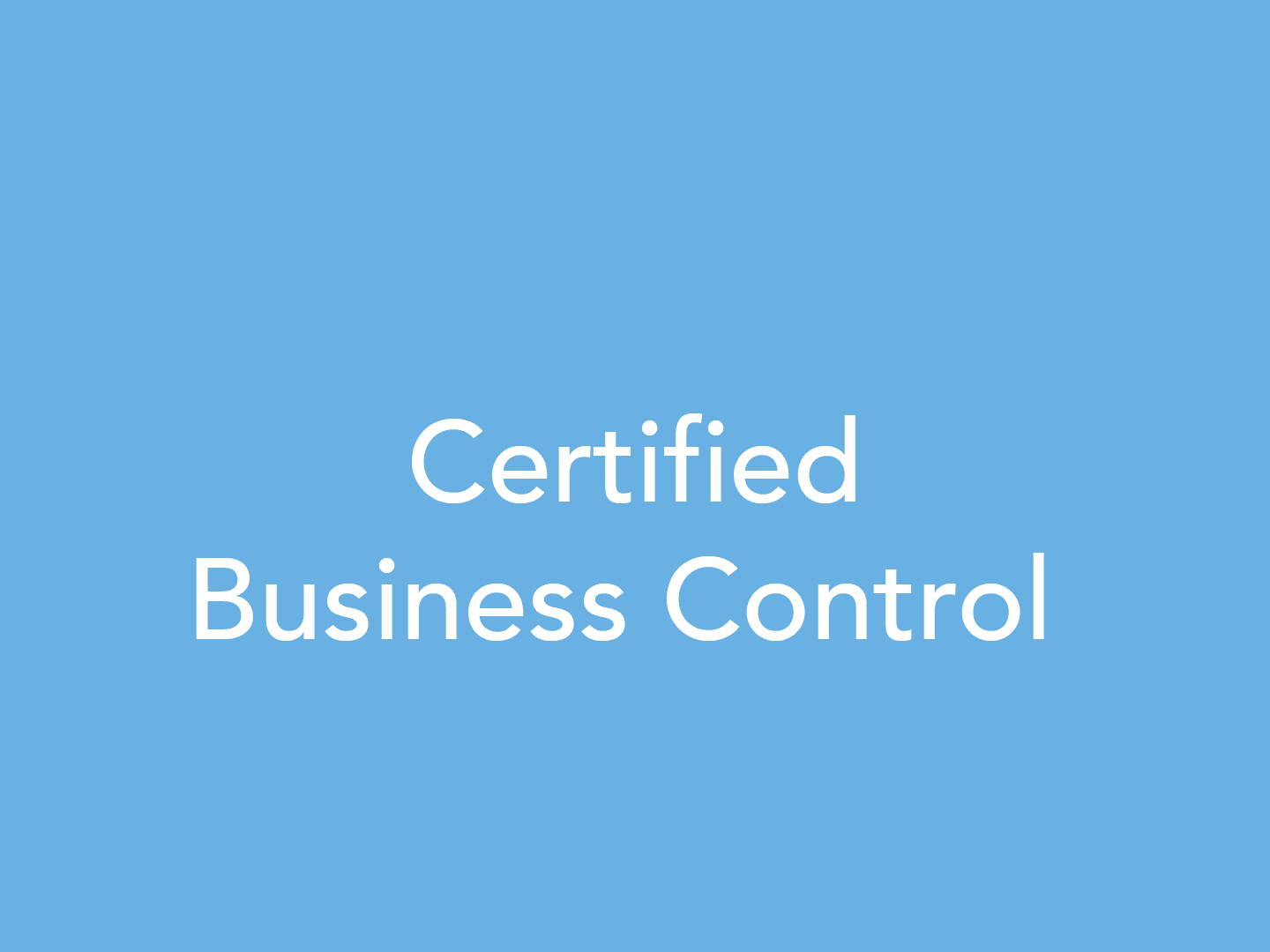 Certified Business Control